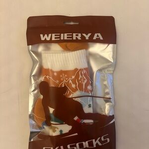 Orange & White Athletic Ski Socks